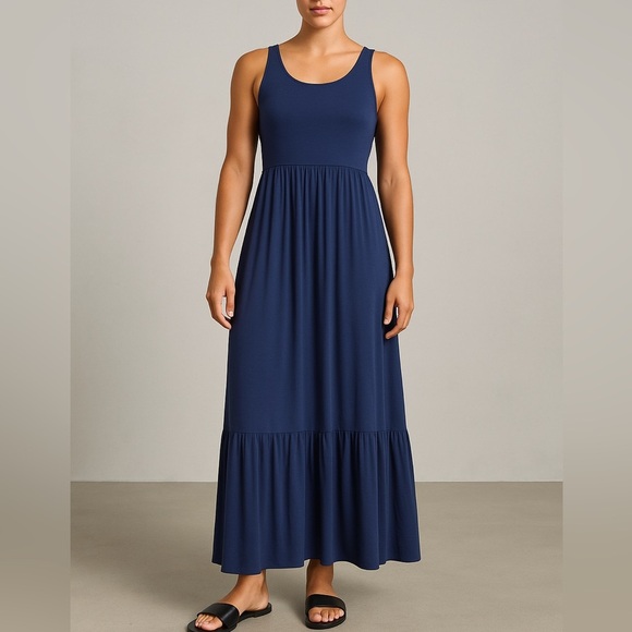 NWT LC Lauren Conrad Blue Sleeveless Maxi Dress - Picture 1 of 12
